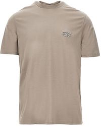 Emporio Armani - Lyocell-Blend Jersey T-Shirt With Embroidery - Lyst