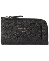 Emporio Armani - Leather Cardholder Pouch - Lyst