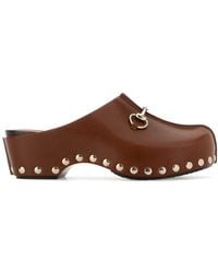 Gucci - Leather Clogs With Buckle - Lyst