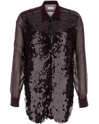 Dries Van Noten - Purple Crepe Curles Shirt - Lyst