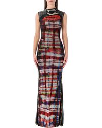 OTTOLINGER - Racing Plaid Mesh Long Dress - Lyst
