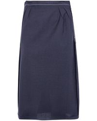 Maison Margiela - Reversed Wool Midi Skirt - Lyst