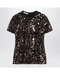 Prada - Plum-Coloured Sequin Sweater - Lyst