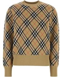 Burberry - Embroidered Wool Blend Sweater - Lyst
