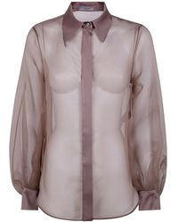 D.exterior - Organza Silk Long Sleeves Shirt - Lyst