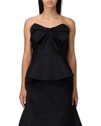 McQueen - Bow-Accented Peplum Blouse - Lyst