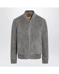 Tom Ford - Suede Leather Bomber Jacket - Lyst