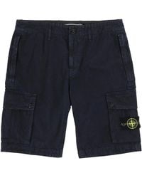 Stone Island - Cargo Shorts With Logo Patch Cotton - Lyst