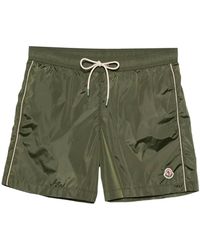 Moncler - Logo-Patch Drawstring-Waist Swim Shorts - Lyst