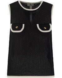 Elisabetta Franchi - Crew-Neck Mesh Top - Lyst