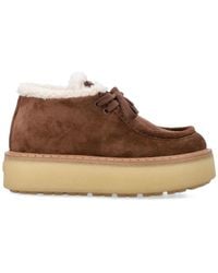 Prada - Suede Chukka Boots With Shearling Lining - Lyst