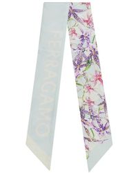 Ferragamo - Gaia Print Silk Bandeau Accessories - Lyst