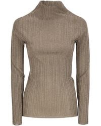 Fabiana Filippi - Ribbed Lurex Turtleneck Sweater - Lyst