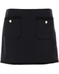 Miu Miu - Midnight Wool Mini Skirt - Lyst