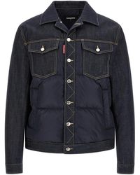 DSquared² - Padded 'Hybrid' Trucker Jacket - Lyst