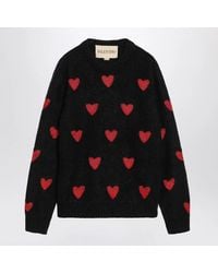 Valentino - Jacquard Heart Pattern Sweater - Lyst