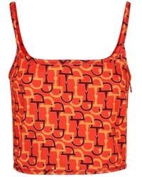 Gucci - Printed Silk Top - Lyst