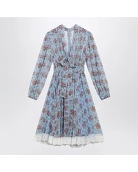 Dolce & Gabbana - Dolce & Gabbana Floral Bouquetprint Chiffon Dress - Lyst