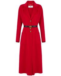 Elisabetta Franchi - Wool Coat - Lyst