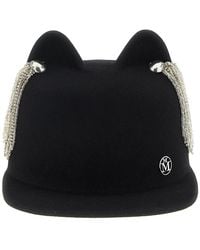 Maison Michel - 'Jamie' Hat With Crystals - Lyst