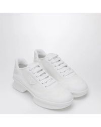Prada - Fabric And Mesh Low-Top Sneaker - Lyst