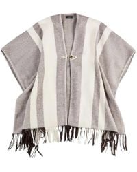 Fay - Wool Poncho With Hook - Lyst