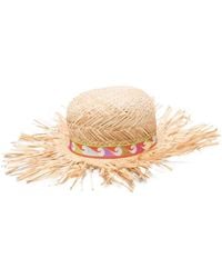 PUCCI - Round Straw Hat With Elegant Ribbon Band - Lyst