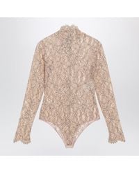 Valentino - Nude Rebrodé Lace Bodysuit - Lyst