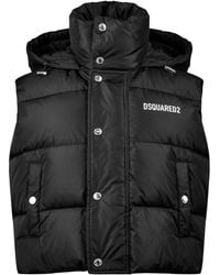 DSquared² - Logo Printed Down Vest Jacket - Lyst