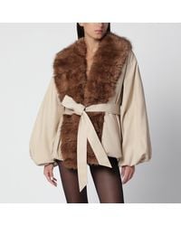 ROTATE BIRGER CHRISTENSEN - Jacket With Faux Fur Collar - Lyst