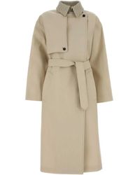 Bottega Veneta - Trench Colletto Intreccio Bianco - Lyst