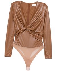 Elisabetta Franchi - Twist-Detail Long-Sleeve Bodysuit - Lyst