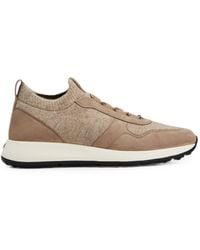 Tod's - Leather And Knit Sneakers - Lyst