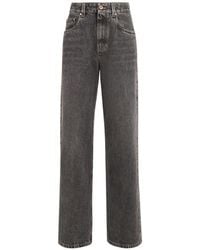 Brunello Cucinelli - Authentic Denim Contemporary Loose Trousers With Monili - Lyst