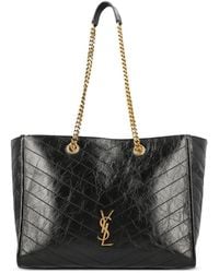 Saint Laurent - Niki E/W Suede Leather Tote - Lyst