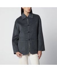 Rohe - Dark Mélange Doublefaced Wool Jacket With Pankou Closure - Lyst
