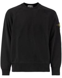 Stone Island - Cotton Crew Neck Sweatshirt With Compass Badge - Lyst