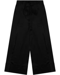 TOTEME - Wide-Leg Satin Drawstring Trousers Viscose - Lyst
