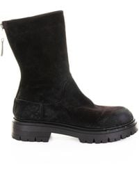 Elena Iachi - Ebony Suede Ankle Boot With Zip - Lyst