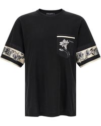 Dolce & Gabbana - Silk Detail T-Shirt - Lyst