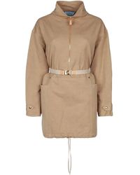 Prada - Half Zipped Drawstring Jacket - Lyst