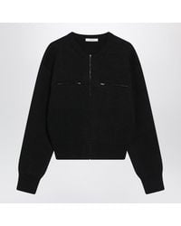 Lemaire - Charcoal-Colored Alpaca Blend Zip-Up Sweater - Lyst