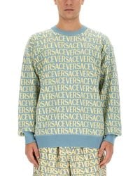 Versace - Allover Logo Jersey - Lyst