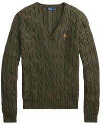 Polo Ralph Lauren - Cable Knit Sweater With Logo - Lyst