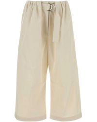 Loewe - Ivory Cotton Blend Wide-Leg Pant - Lyst