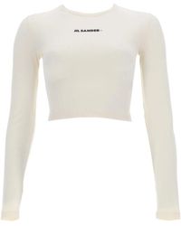 Jil Sander - Cropped Top With Logo - Lyst