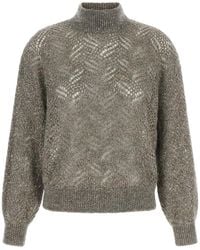Brunello Cucinelli - 'Dazzling Abstract Leaf' Sweater - Lyst