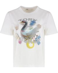 Tory Burch - Cotton Crew-Neck T-Shirt - Lyst