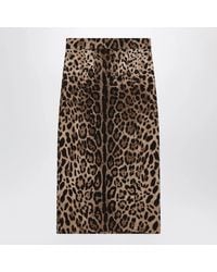 Dolce & Gabbana - Dolce&Gabbana Leopard-Print Cady Skirt - Lyst