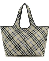 Burberry - Embroidered Canvas Shopping Bag - Lyst